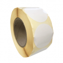 Etiquettes rondes 60mm papier blanc brillant satin
