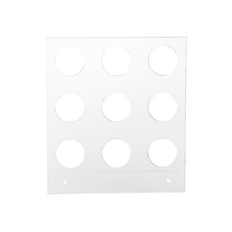 Plateau carré  Pour Imprimante Eddie de 12 cm - 25/40 mm cercles 3 x 3