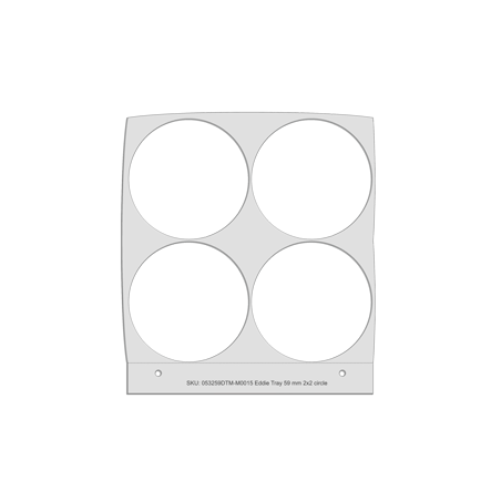 Plateau carré de 12cm pour 4 biscuits de 59 mm Imprimante DTM Eddie