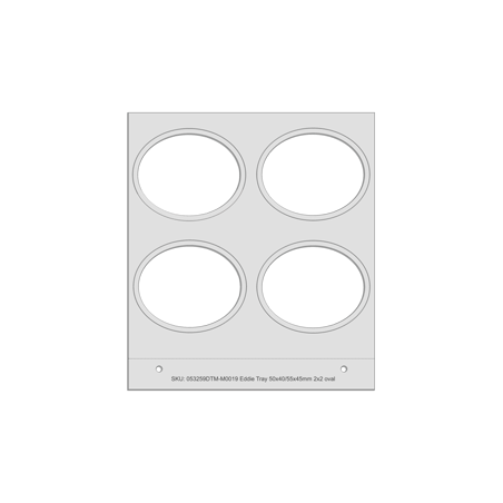 Plateau carré de 12cm pour 4 biscuits 50x40/55x45mm Imprimante DTM Eddie
