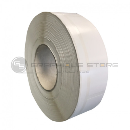 Etiquetas en blanco 30x122mm / Papel Polypro satinado / Rollo despegable de 1000 etiquetas GS