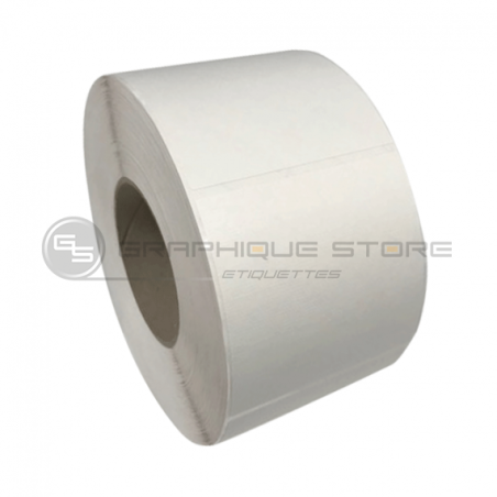 Etiquettes adhesives 80x110 mm / Vergé Blanc / Bobine échenillée de 1000 étiquettes GS