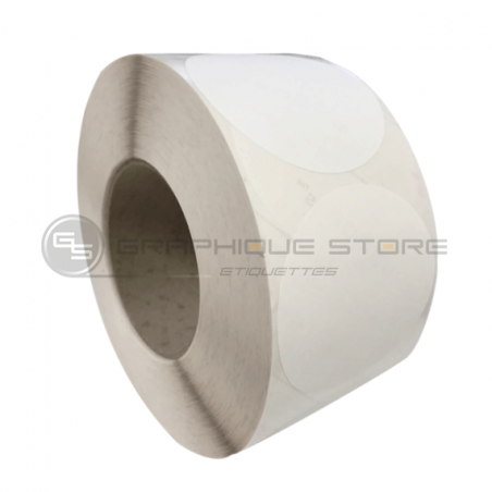 Etiquetas adhesivas redondas diámetro 40mm / Acquerello blanco / Bobina desglosada de 1000 etiquetas GS