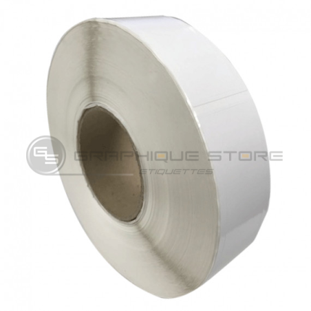 Etiquettes double découpe 60x100mm / Papier blanc brillant / Bobine échenillée de 1 000 étiquettes GS