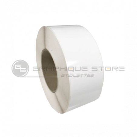 Bobine d'étiquettes 76 x 152 mm blanc brillant / bobine de 350 / Mandrin de 40 mm