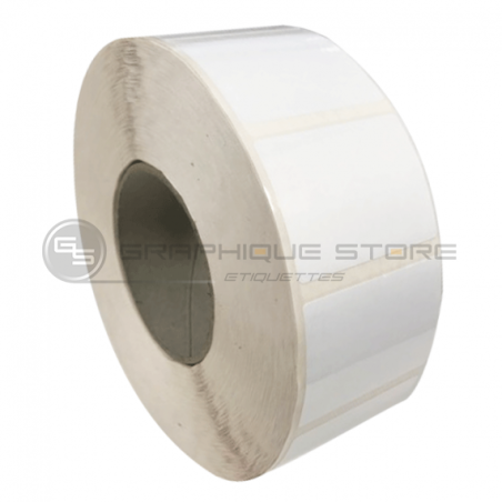 Etiquetas adhesivas 50X30mm / Blanco Mate / Rollo troquelado de 2000 etiquetas GS