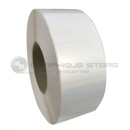Bobine Etiquettes 80x99 mm Polypro Satiné jet d'encre / Bobine échenillée de 1000 étiquettes