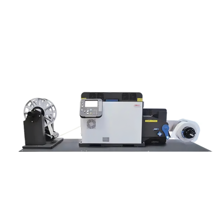Pack OKI pro1050 Imprimante d'étiquette couleur laser avec blanc + enrouleur DPR